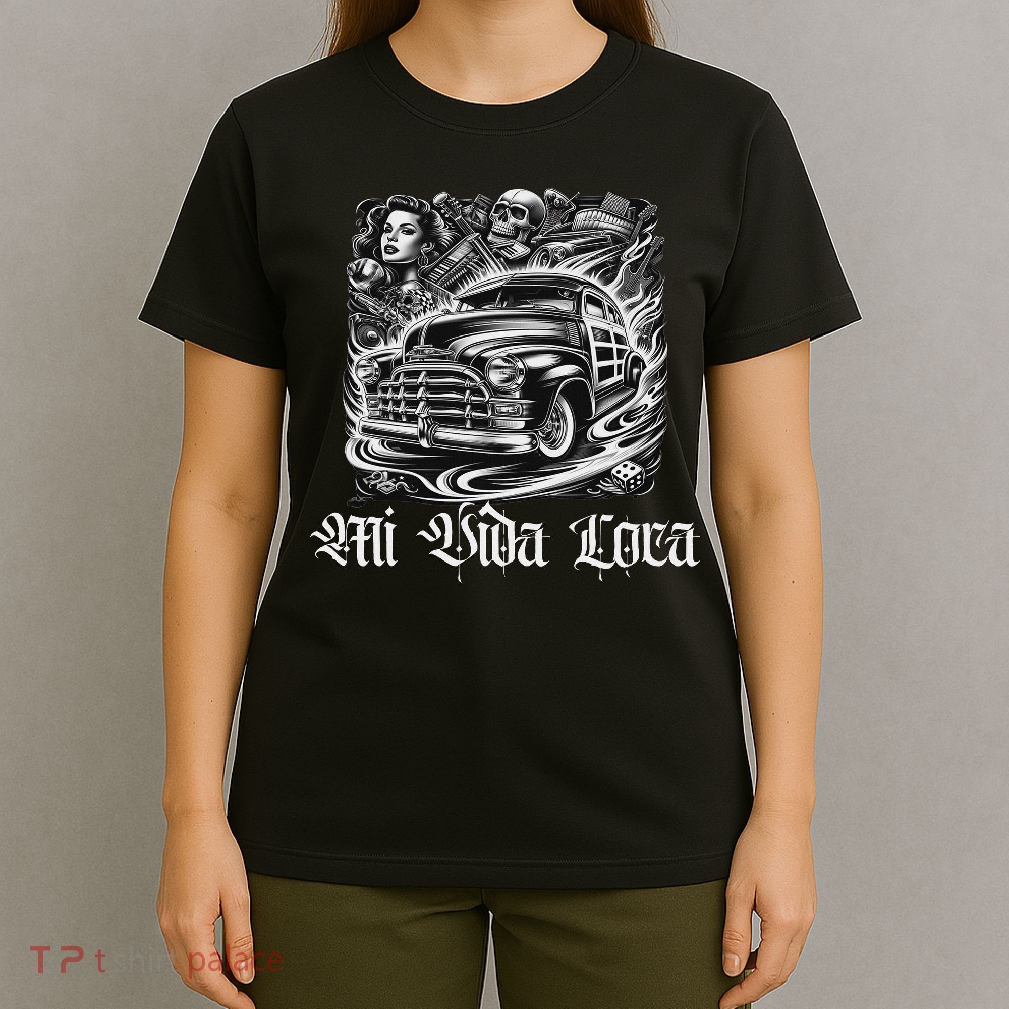 Chicano Mexican Lowriders Classic Mi Vida Loca Woodie Woody T-Shirt