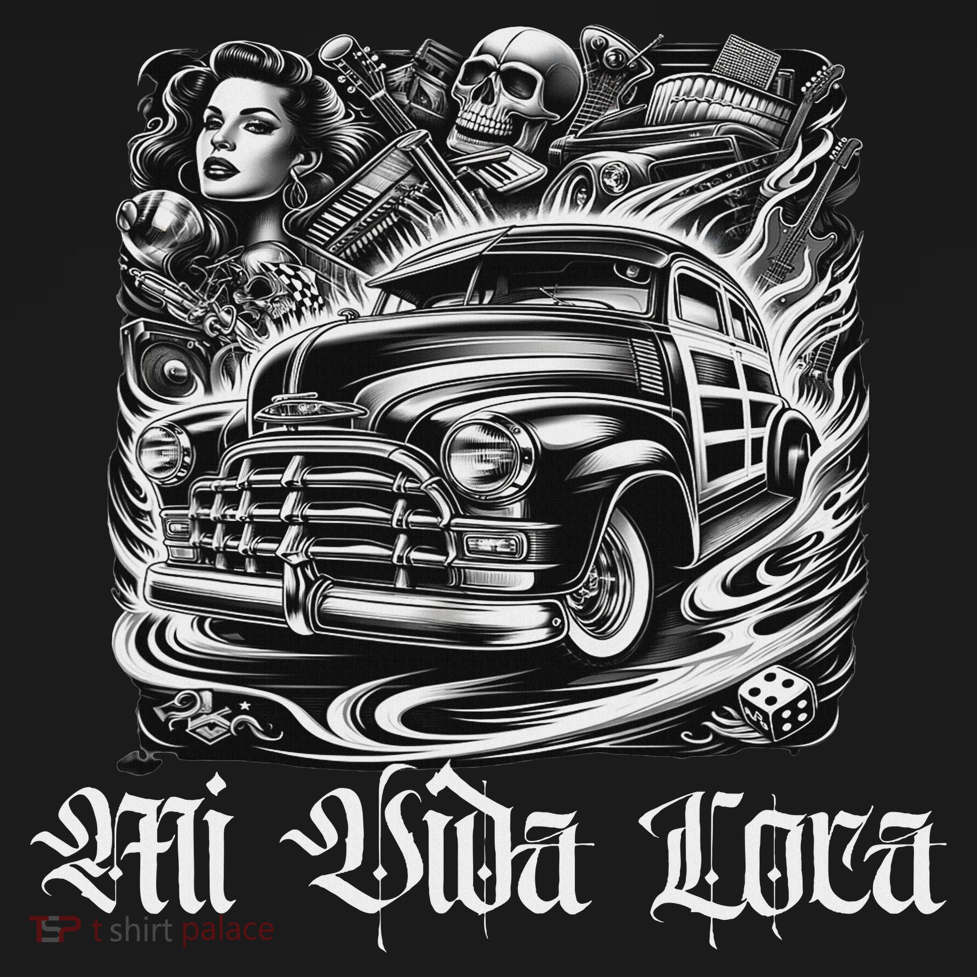 Chicano Mexican Lowriders Classic Mi Vida Loca Woodie Woody Women's Hoodie