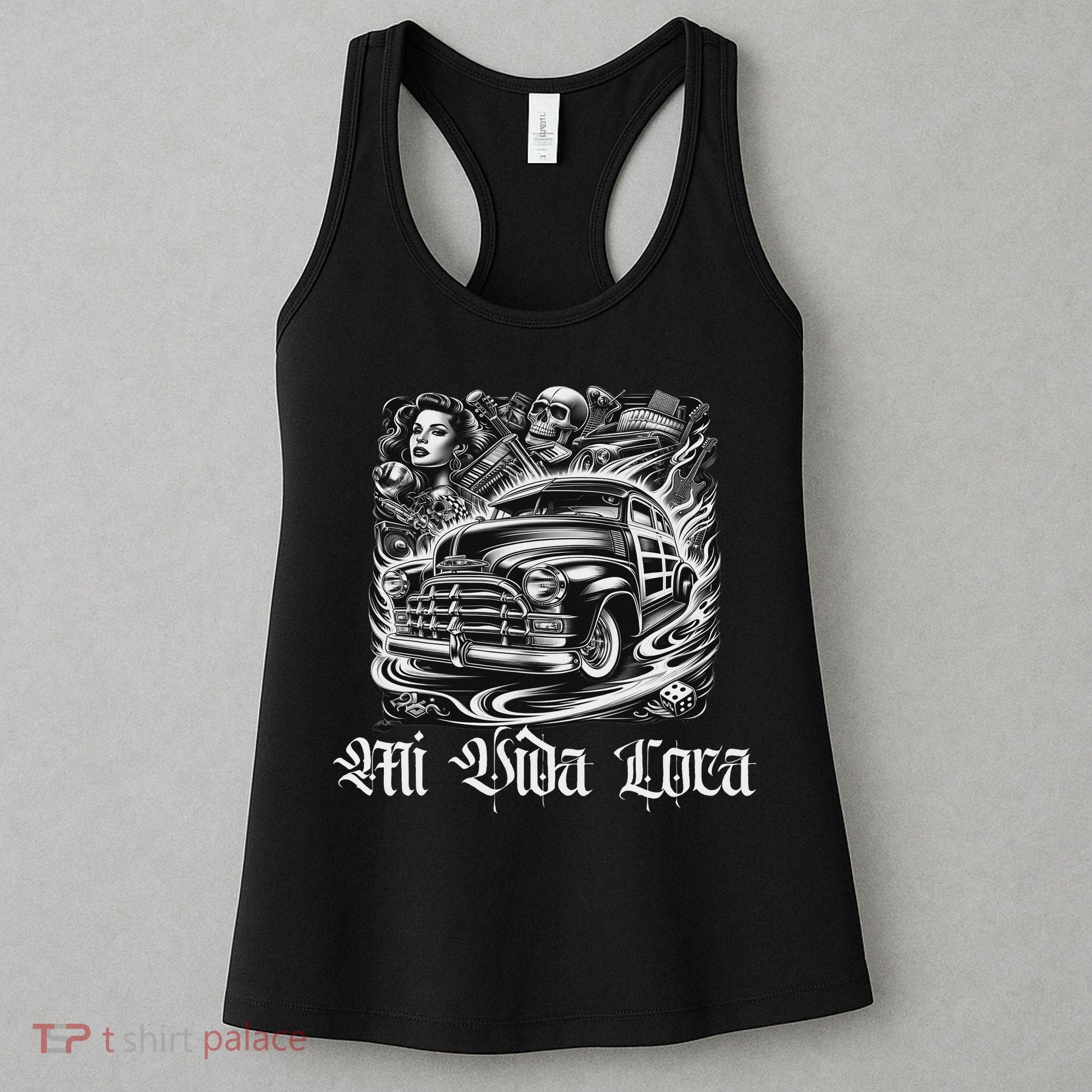 Chicano Mexican Lowriders Classic Mi Vida Loca Woodie Woody Women's Tank Top