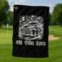 Chicano Mexican Lowriders Classic Mi Vida Loca Woodie Woody Golf Towel thumb 1