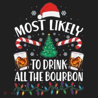 Christmas Most Likely To Drink All The Bourbon Beanie thumb 2