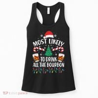 Christmas Most Likely To Drink All The Bourbon Women's Tank Top thumb 0