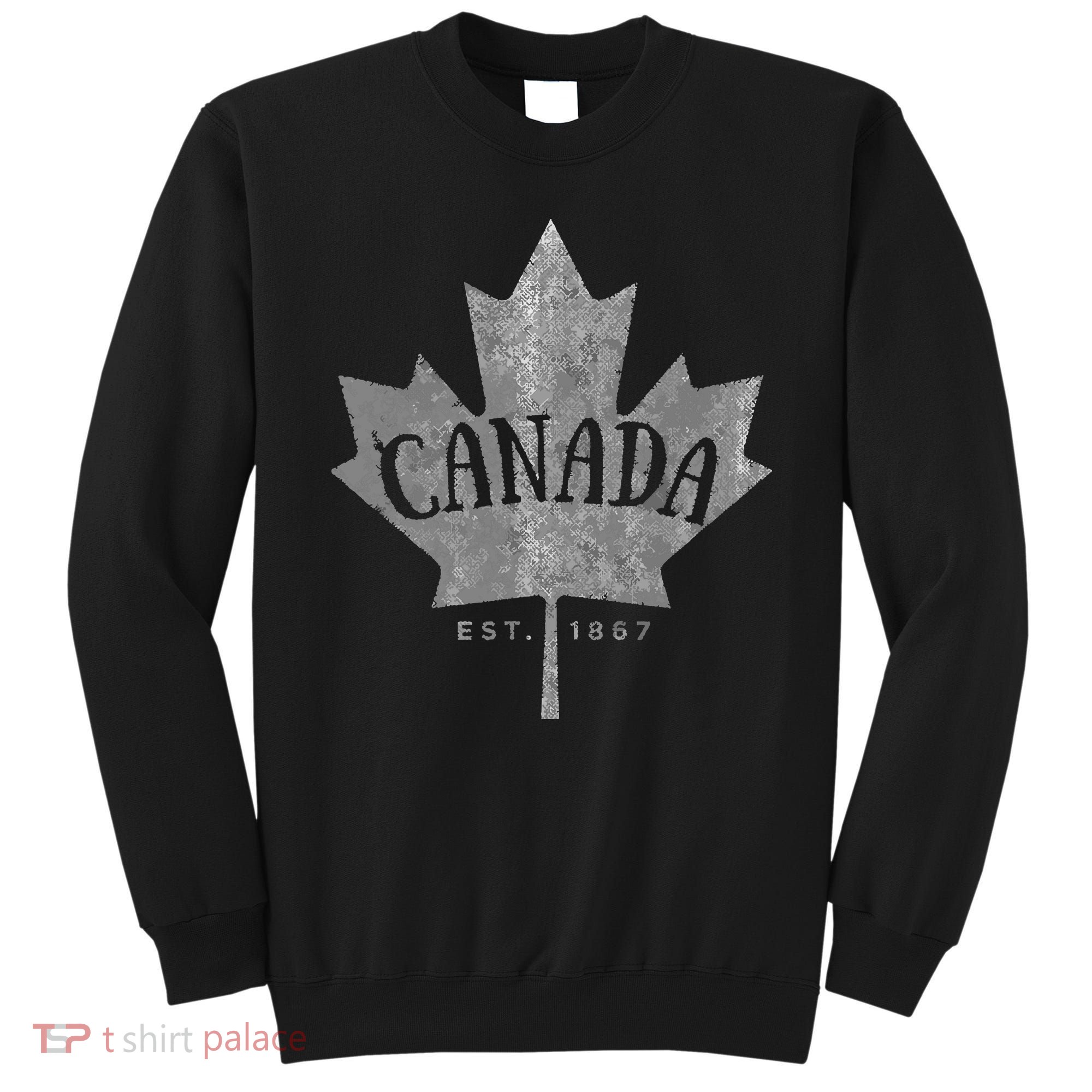 Canada Maple Leaf Canada Est 1867 Vintage Script Sweatshirt