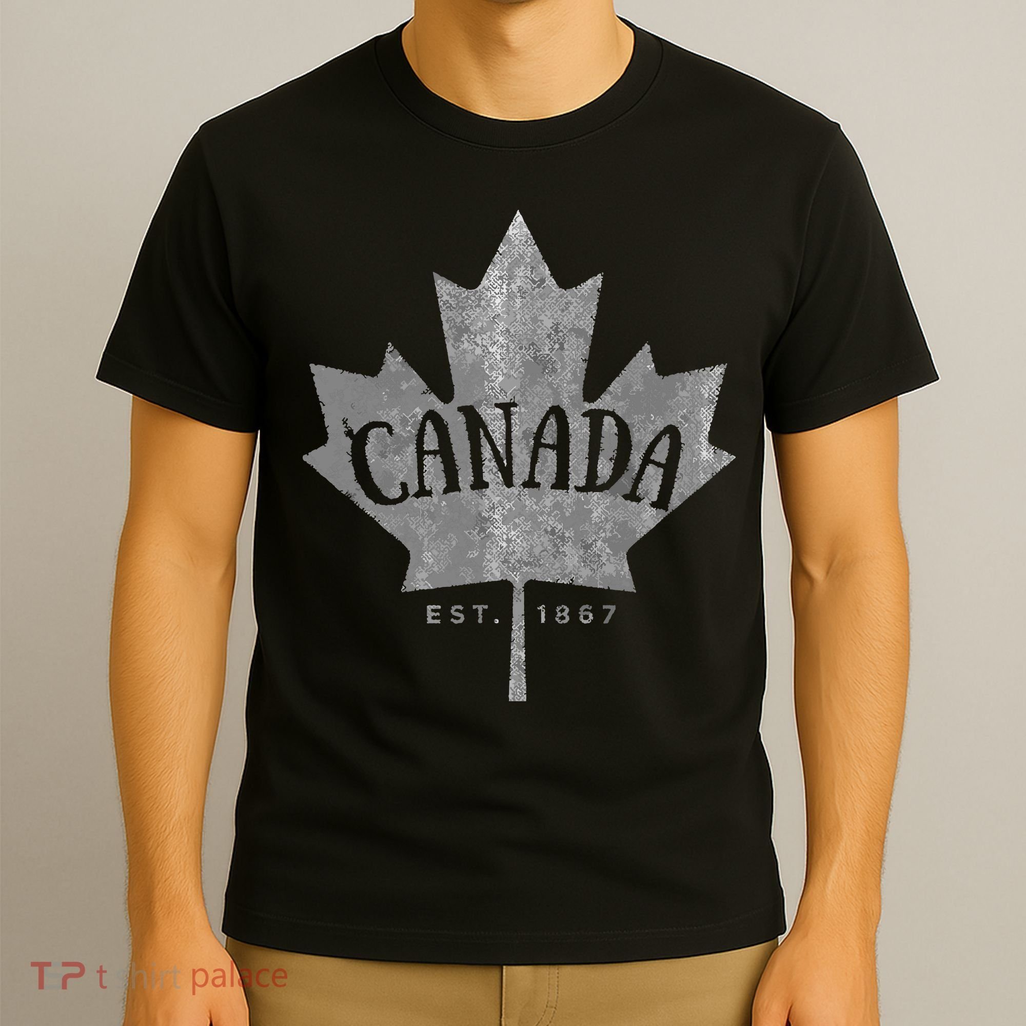 Canada Maple Leaf Canada Est 1867 Vintage Script T-Shirt