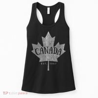 Canada Maple Leaf Canada Est 1867 Vintage Script Women's Tank Top thumb 0