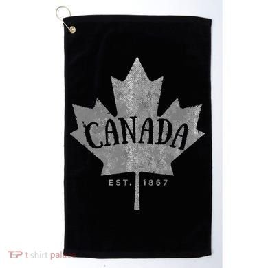 Canada Maple Leaf Canada Est 1867 Vintage Script Golf Towel