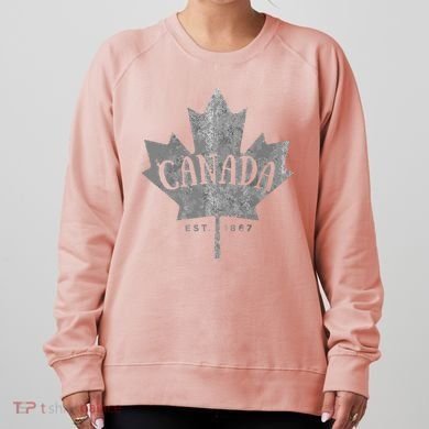Canada Maple Leaf Canada Est 1867 Vintage Script Women's Sweatshirt