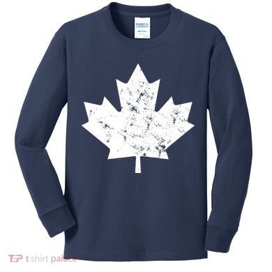 Canada Maple Leaf Flag Vintage Red White Canada Day Tank Top Kids Long Sleeve Shirt