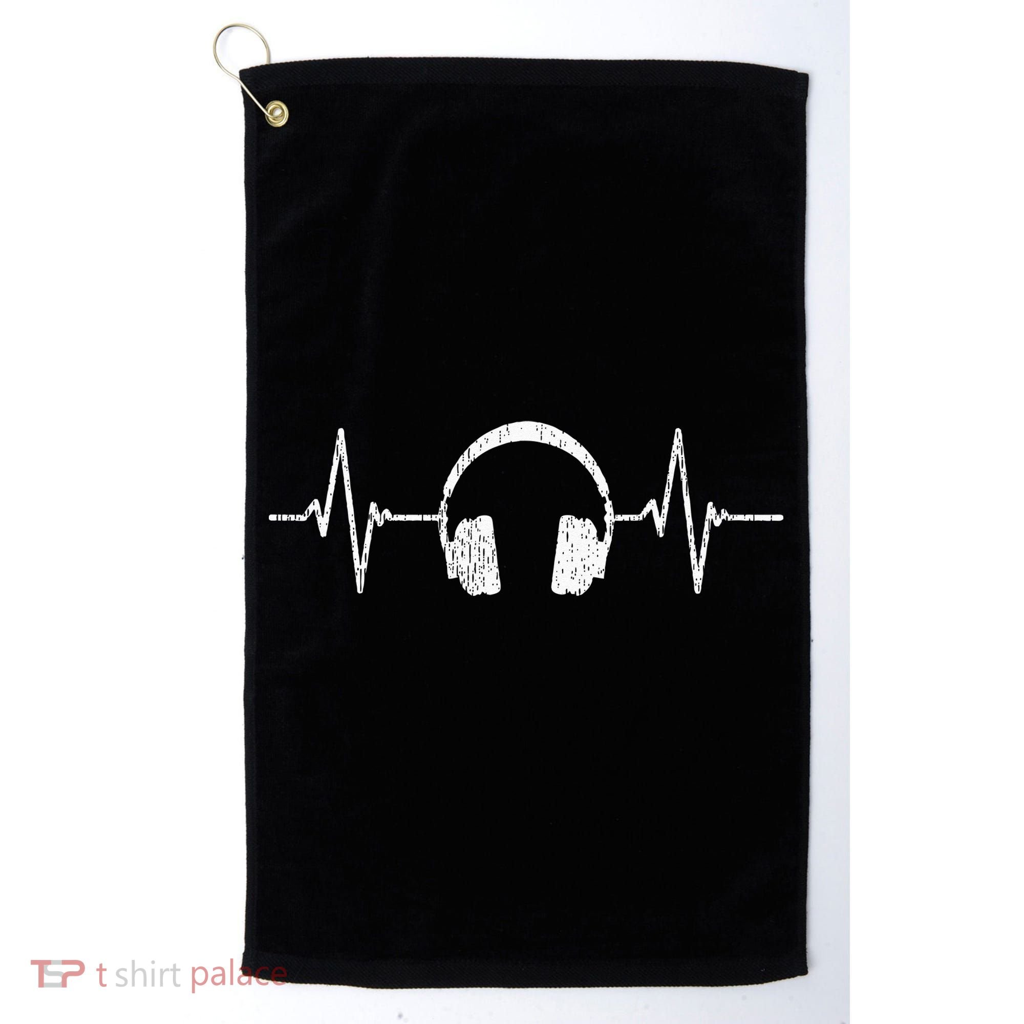 Cool Music Lover Producer DJ Present Heartbeat Headphones Golf Towel