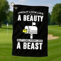 Cute Mail Lady Mail Carrier Postal Worker Golf Towel thumb 1