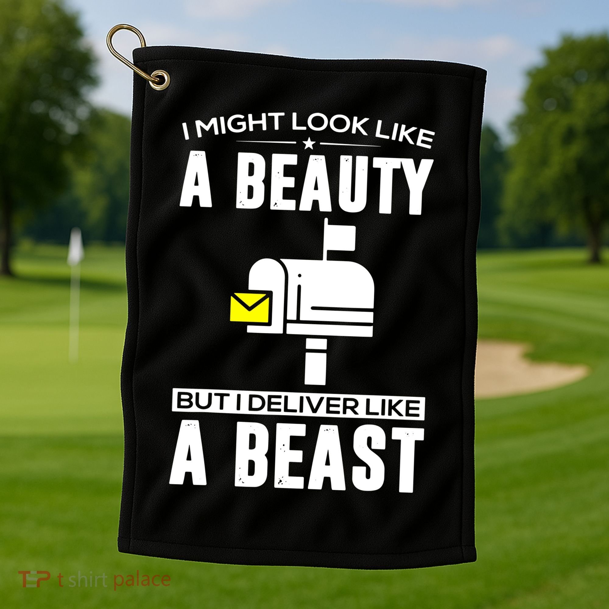 Cute Mail Lady Mail Carrier Postal Worker Golf Towel