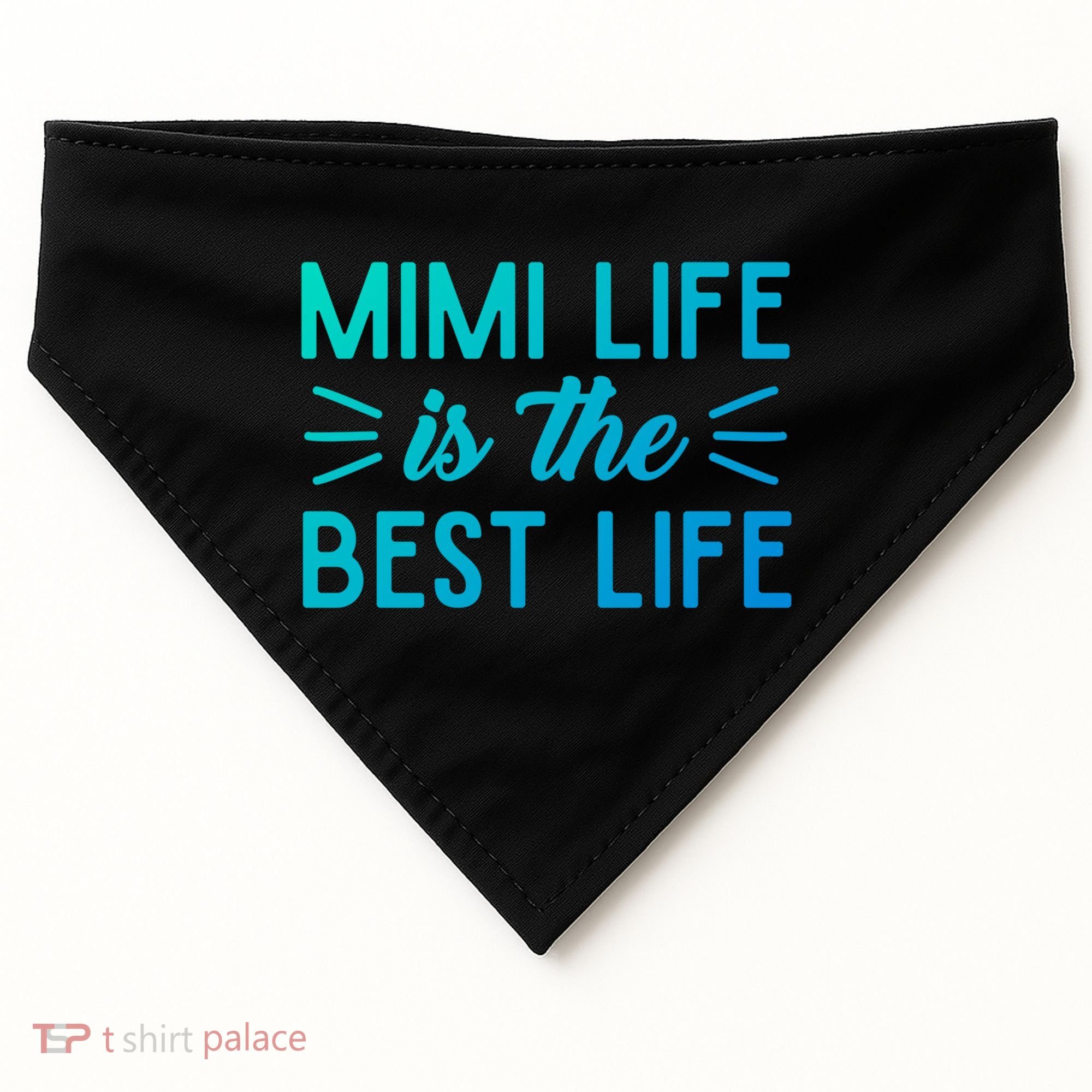 Cute Mimi Life Is The Best Life Letter Graphic Grandma Bless Gift USA-Made Doggie Bandana