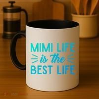 Cute Mimi Life Is The Best Life Letter Graphic Grandma Bless Gift Coffee Mug thumb 4