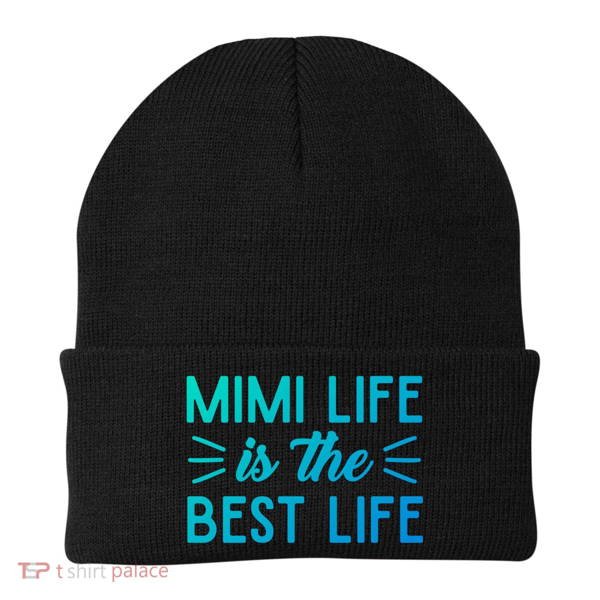 Cute Mimi Life Is The Best Life Letter Graphic Grandma Bless Gift Beanie