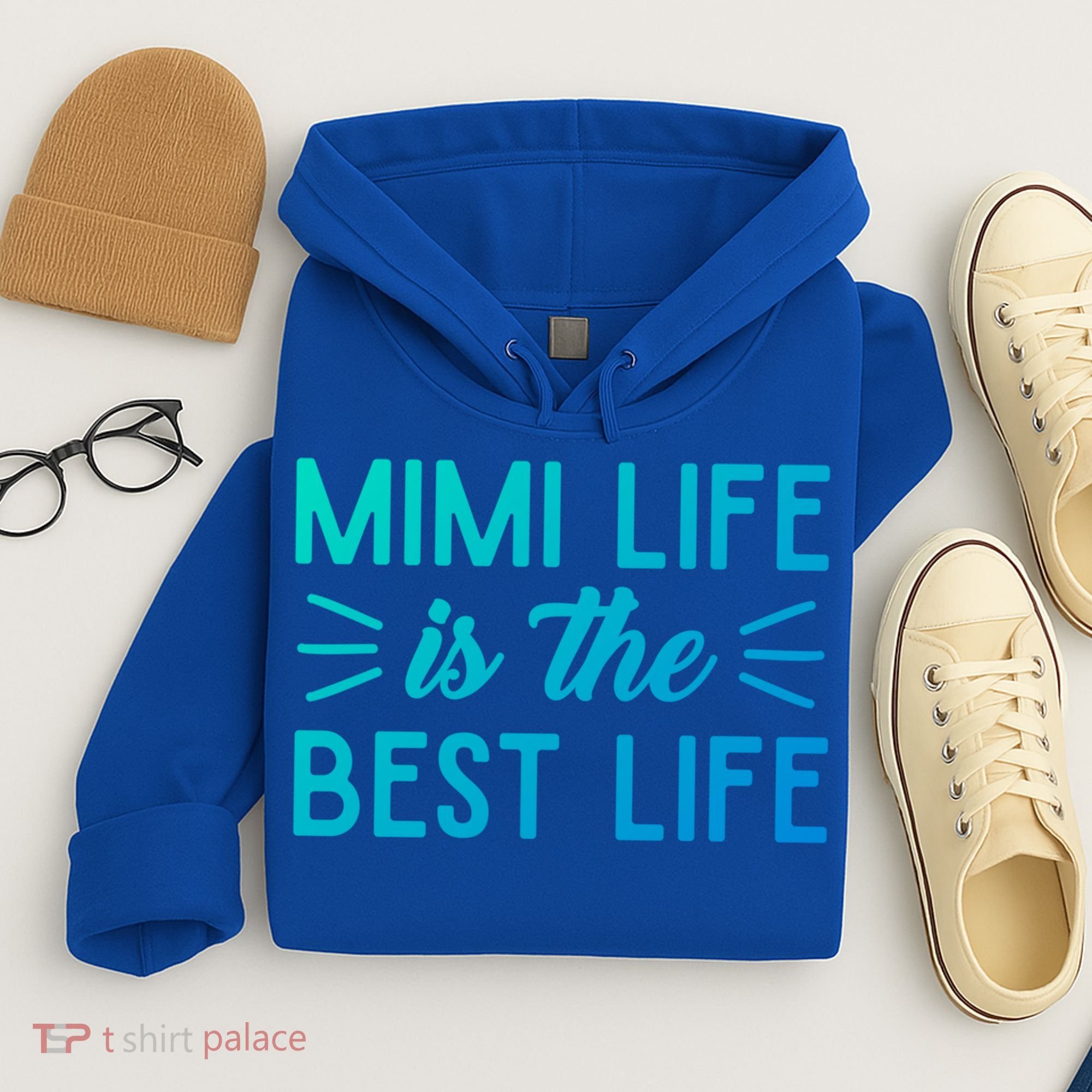 Cute Mimi Life Is The Best Life Letter Graphic Grandma Bless Gift Hoodie