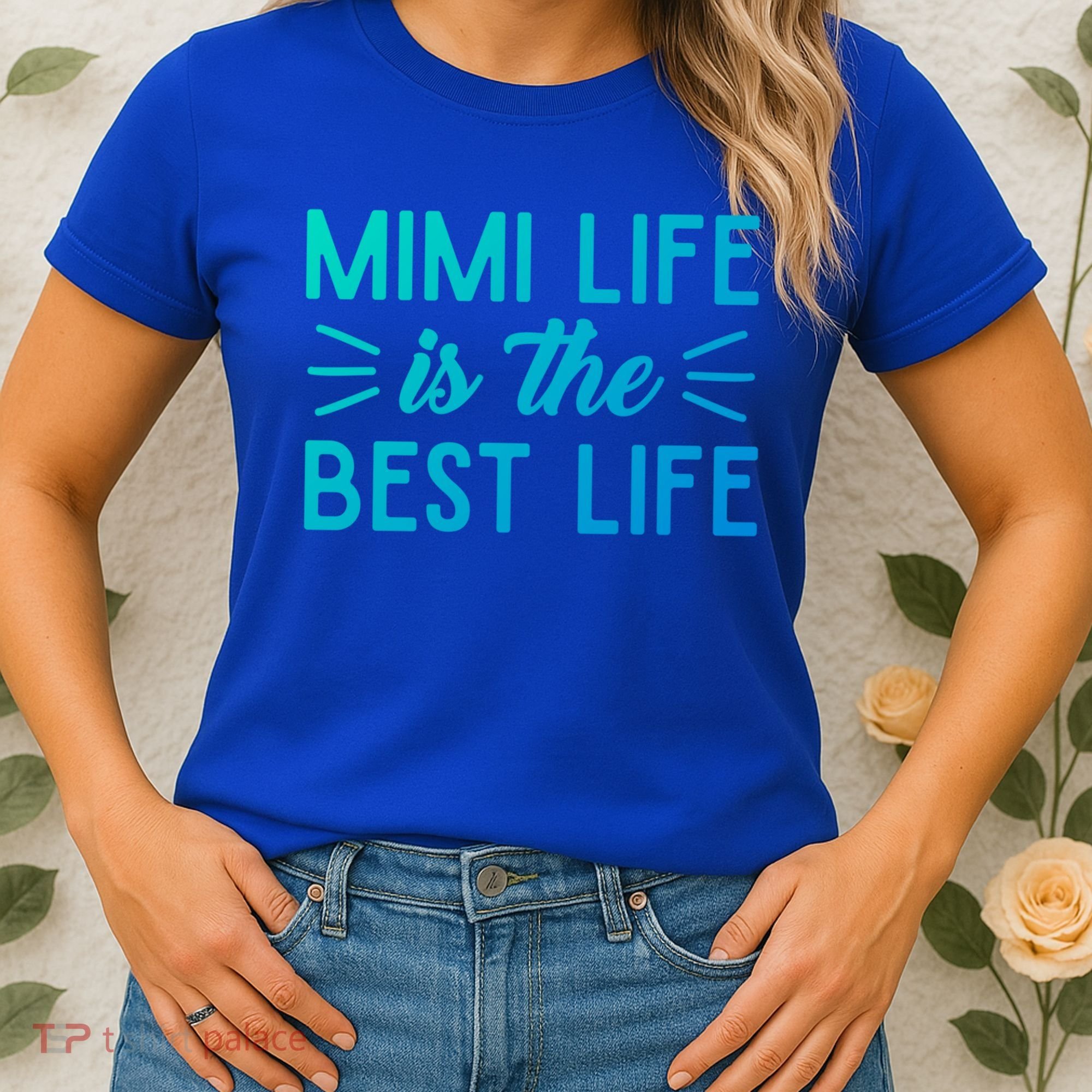 Cute Mimi Life Is The Best Life Letter Graphic Grandma Bless Gift Women's T-Shirt