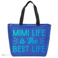 Cute Mimi Life Is The Best Life Letter Graphic Grandma Bless Gift Tote Bag thumb 0
