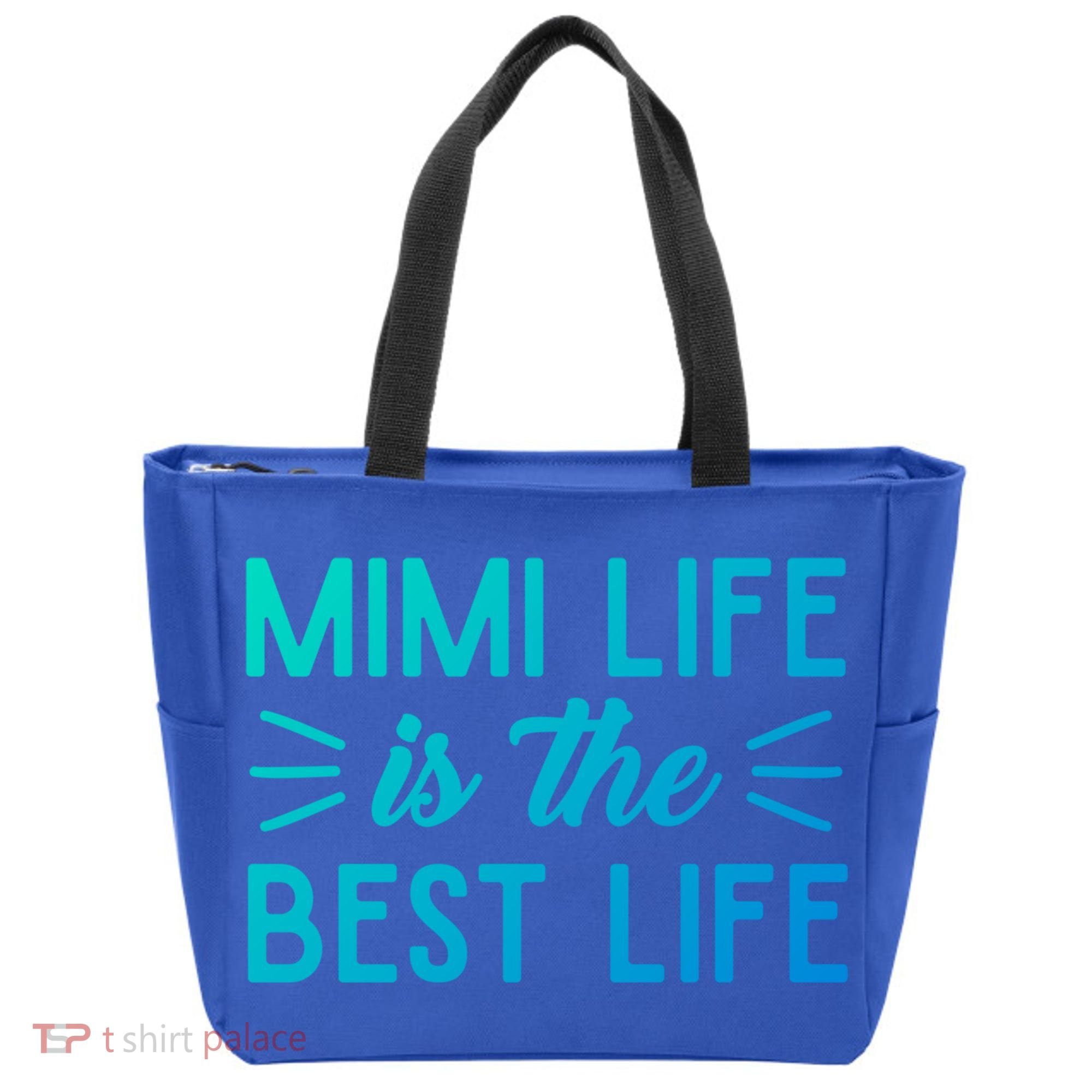 Cute Mimi Life Is The Best Life Letter Graphic Grandma Bless Gift Tote Bag