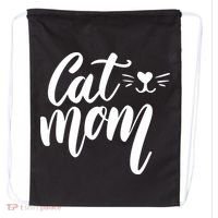 Cat Mom Lover Cute Gift Drawstring Bag thumb 0