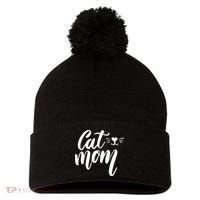 Cat Mom Lover Cute Gift Pom Pom 12in Knit Beanie thumb 0