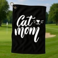 Cat Mom Lover Cute Gift Golf Towel thumb 1