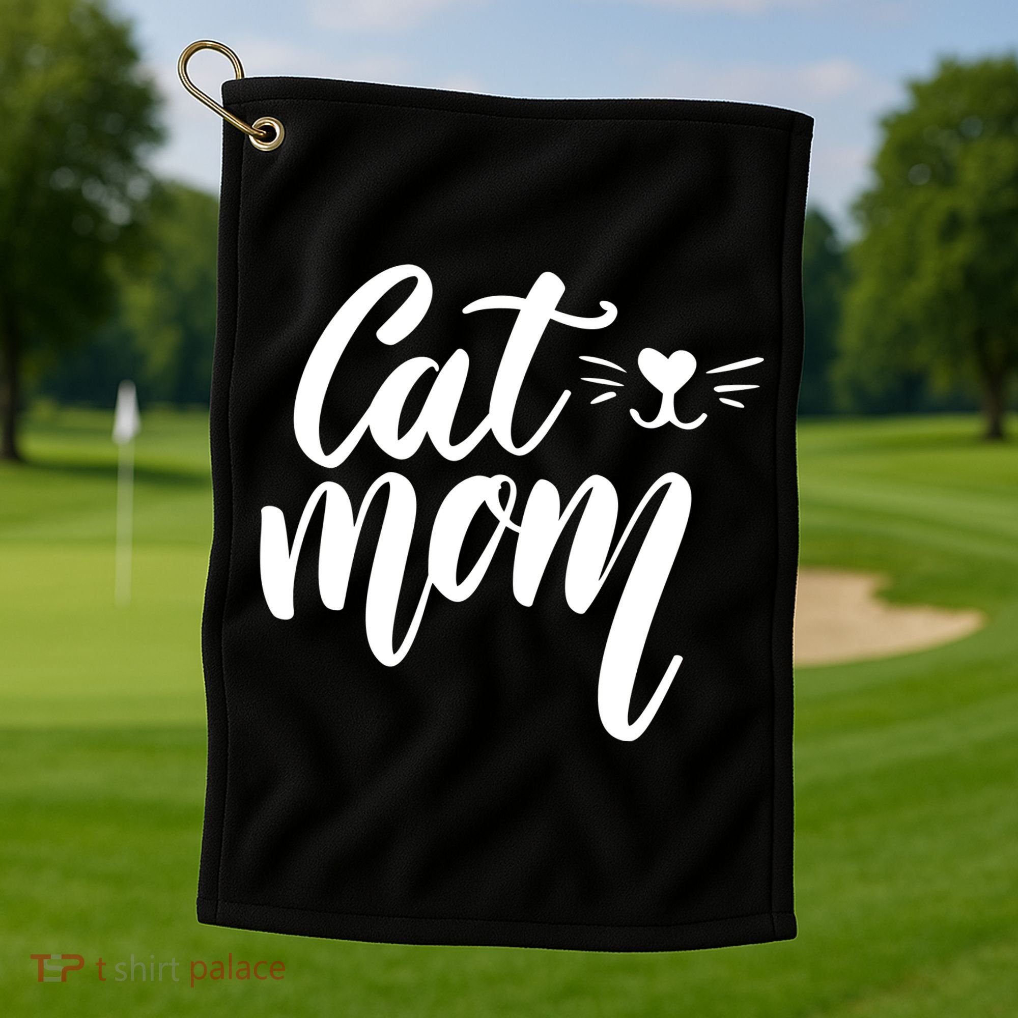 Cat Mom Lover Cute Gift Golf Towel