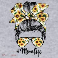 Cute Mom  Life Sunflower Messy Bun Mother's Day Women's Sweatshirt thumb 2
