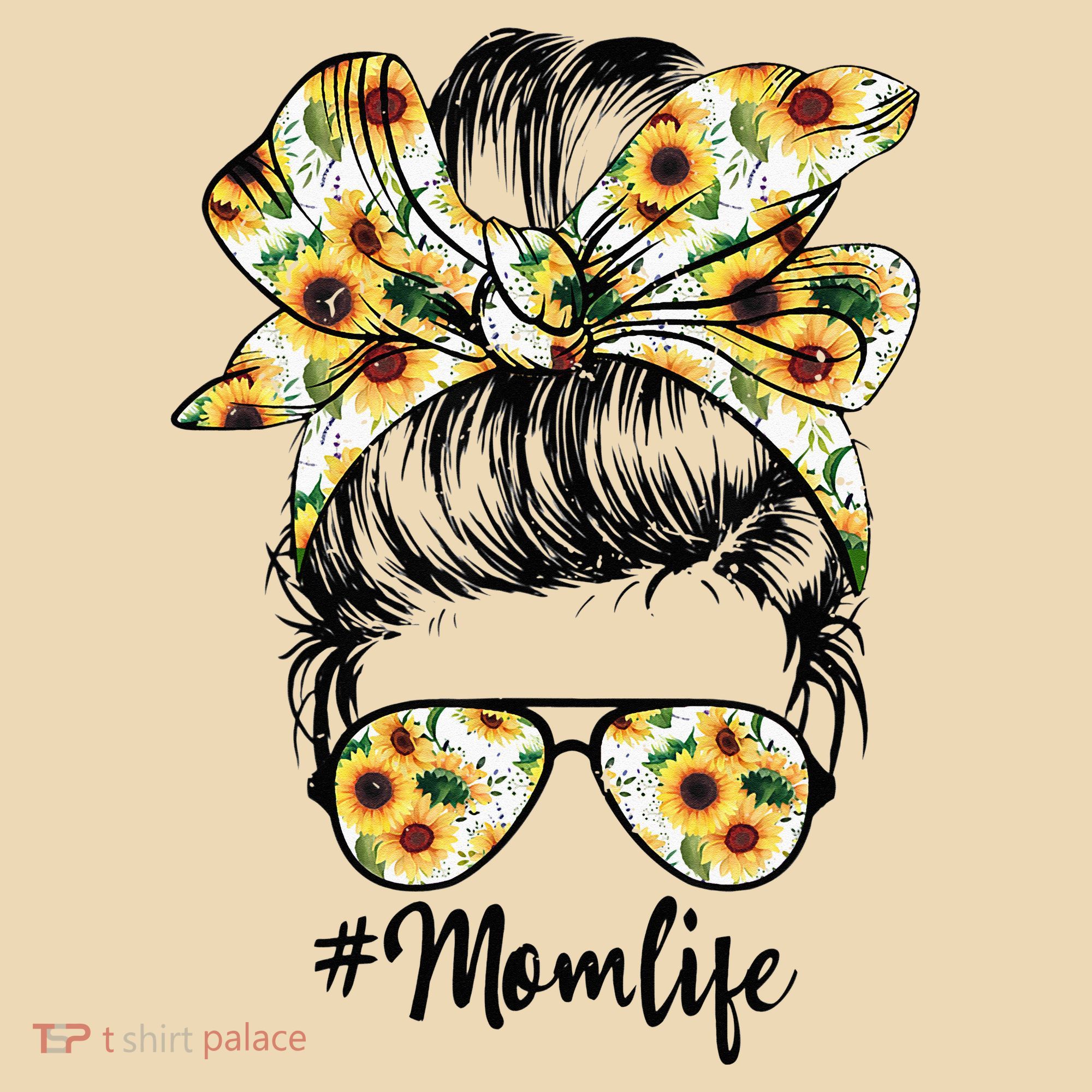 Cute Mom  Life Sunflower Messy Bun Mother's Day Tote Bag