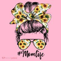 Cute Mom  Life Sunflower Messy Bun Mother's Day Coaster thumb 2