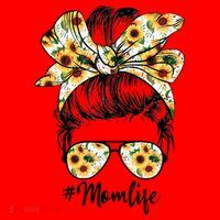 Cute Mom  Life Sunflower Messy Bun Mother's Day Santa Hat thumb 1