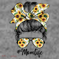 Cute Mom  Life Sunflower Messy Bun Mother's Day Toddler Hoodie thumb 2
