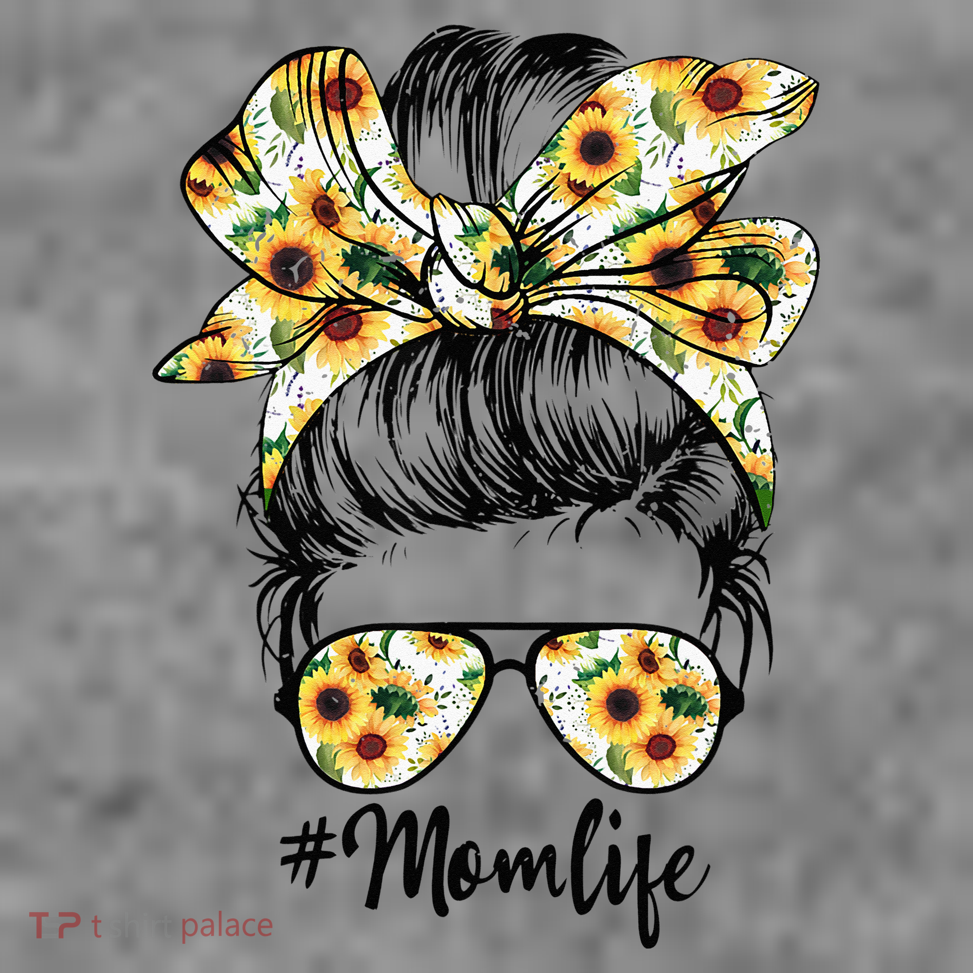Cute Mom  Life Sunflower Messy Bun Mother's Day Toddler Hoodie