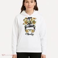 Cute Mom  Life Sunflower Messy Bun Mother's Day Hoodie thumb 5