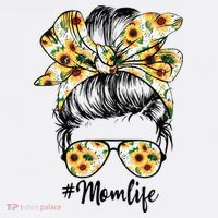 Cute Mom  Life Sunflower Messy Bun Mother's Day Women's Hoodie thumb 2