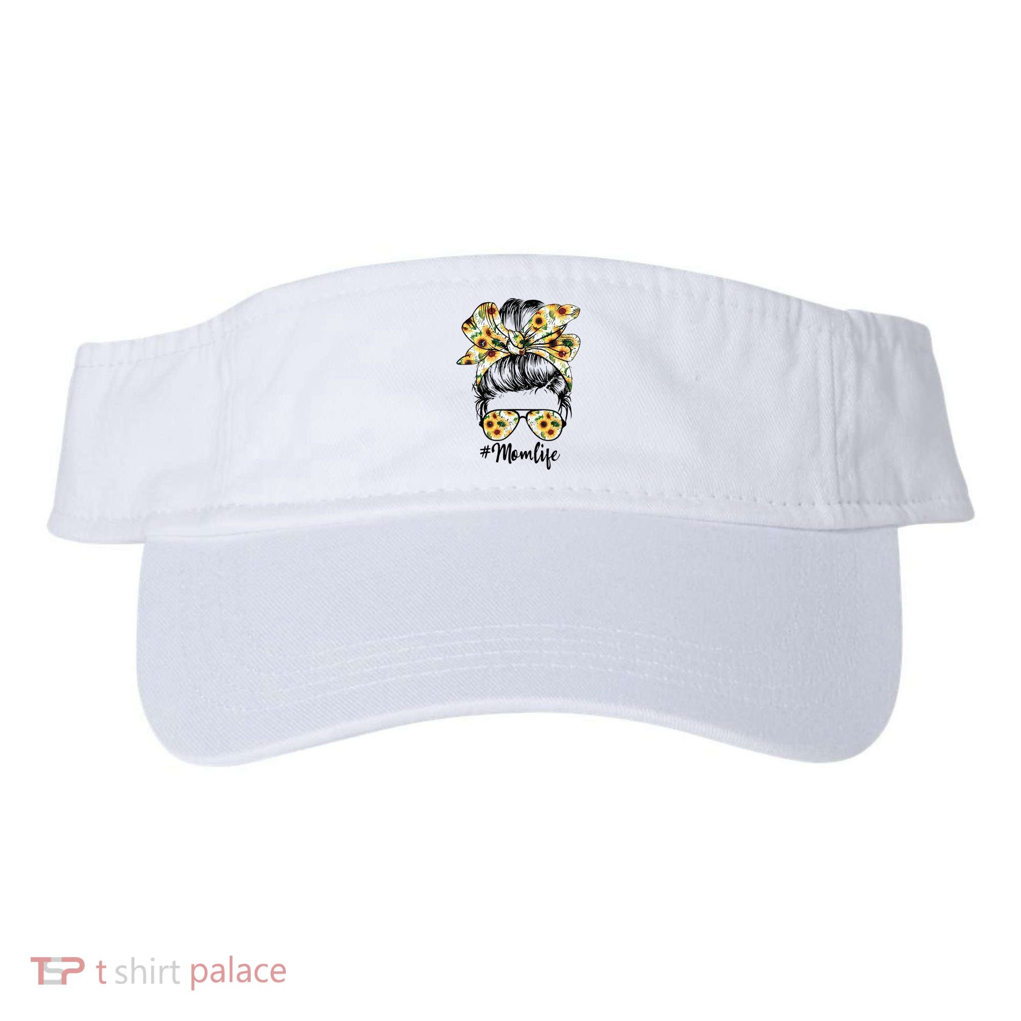 Cute Mom  Life Sunflower Messy Bun Mother's Day Visor
