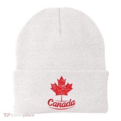 Canada Maple Leaf Proud Vintage Retro Canadian Flag Beanie