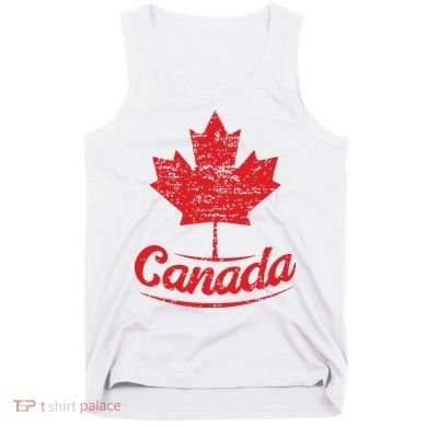 Canada Maple Leaf Proud Vintage Retro Canadian Flag Tank Top