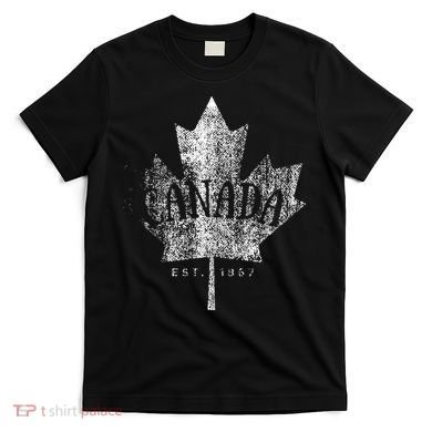 Canada Maple Leaf Canada Est 1867 Vintage Script T-Shirt