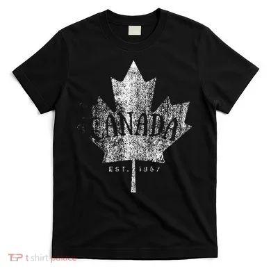 Canada Maple Leaf Canada Est 1867 Vintage Script T-Shirt
