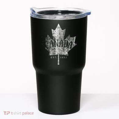 Canada Maple Leaf Canada Est 1867 Vintage Script Tumbler