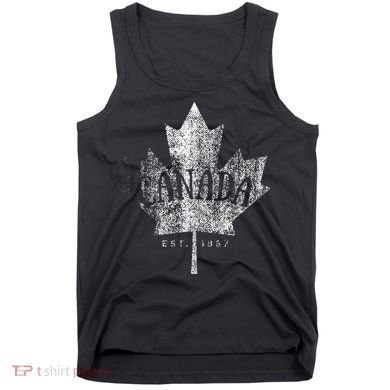 Canada Maple Leaf Canada Est 1867 Vintage Script Tank Top