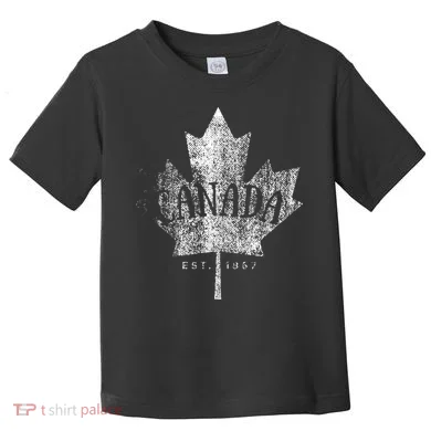 Canada Maple Leaf Canada Est 1867 Vintage Script Toddler T-Shirt
