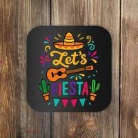 Cinco Mayo Lets Fiesta Girl Mexican Funny Squad Coaster thumb 0