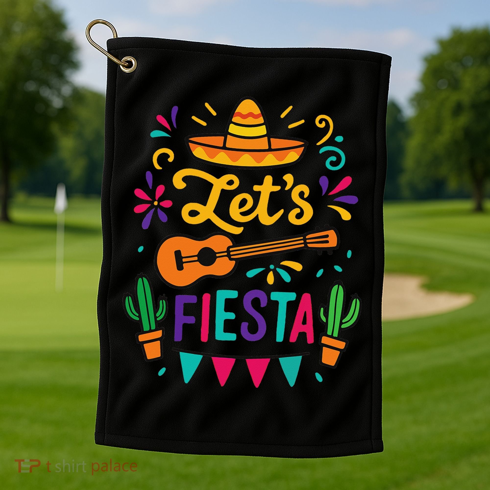 Cinco Mayo Lets Fiesta Girl Mexican Funny Squad Golf Towel