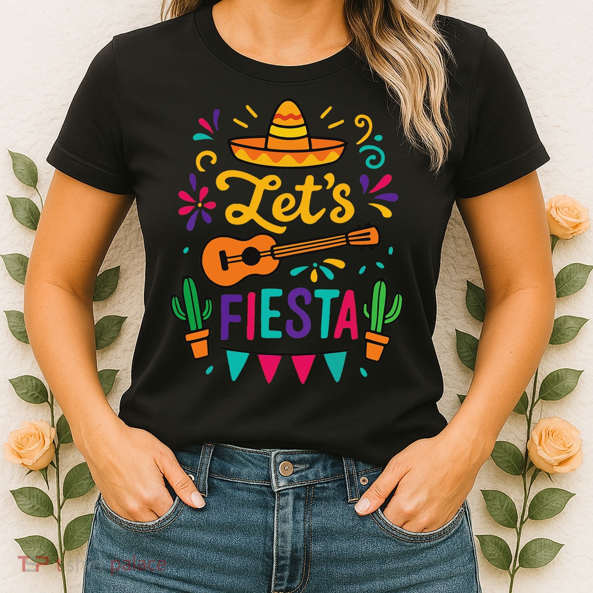Cinco Mayo Lets Fiesta Girl Mexican Funny Squad Women's T-Shirt