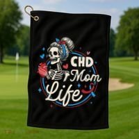 Chd Mom Life Mom Of A Chd Warrior Mother Chd Awareness Golf Towel thumb 1