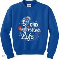Chd Mom Life Mom Of A Chd Warrior Mother Chd Awareness Kids Sweatshirt thumb 0