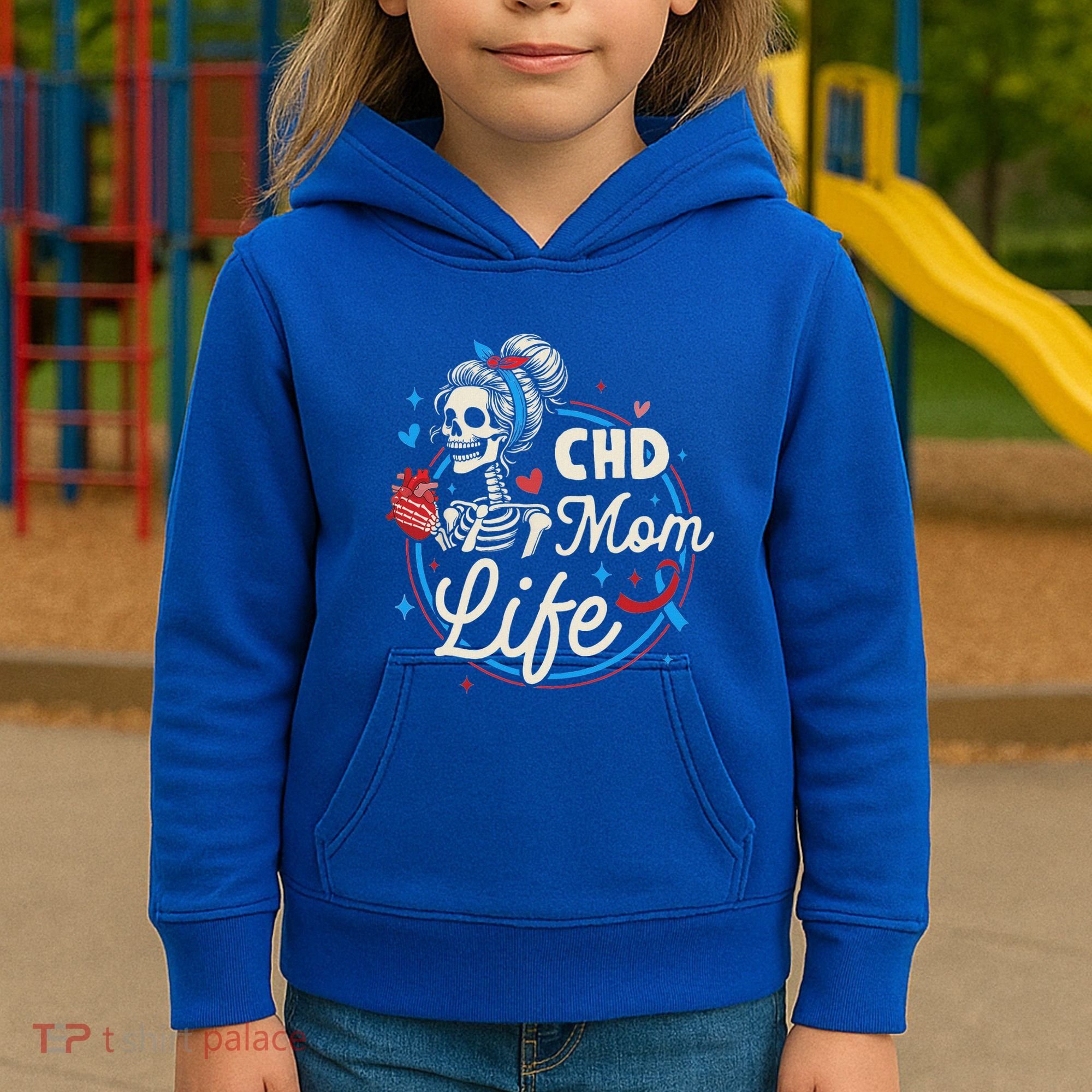 Chd Mom Life Mom Of A Chd Warrior Mother Chd Awareness Kids Hoodie