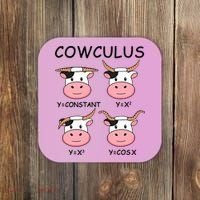 Cowculus Math Lovers Funny Cow Calculus Math Teacher Gift Coaster thumb 0