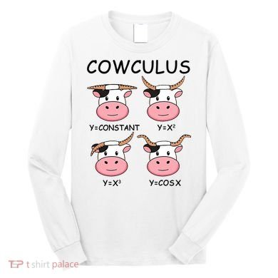 Cowculus Math Lovers Funny Cow Calculus Math Teacher Gift Long Sleeve Shirt